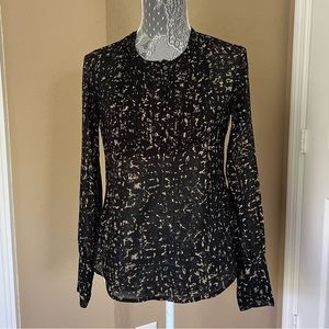 Converse Sheer Black & Brown Long Sleeve Blouse